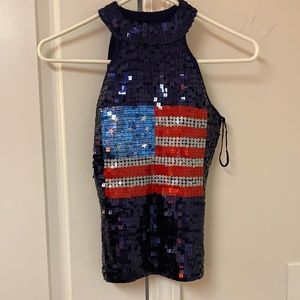 American Flag sequinned tank Vintage